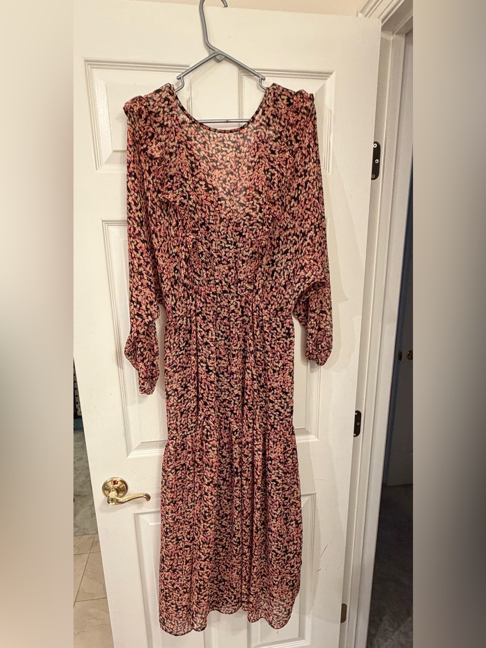 H&M Floral Print Tiered Ruffle Maxi Dress, Sz L